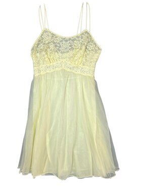 Vanity Fair Yellow Lace Babydoll Dress